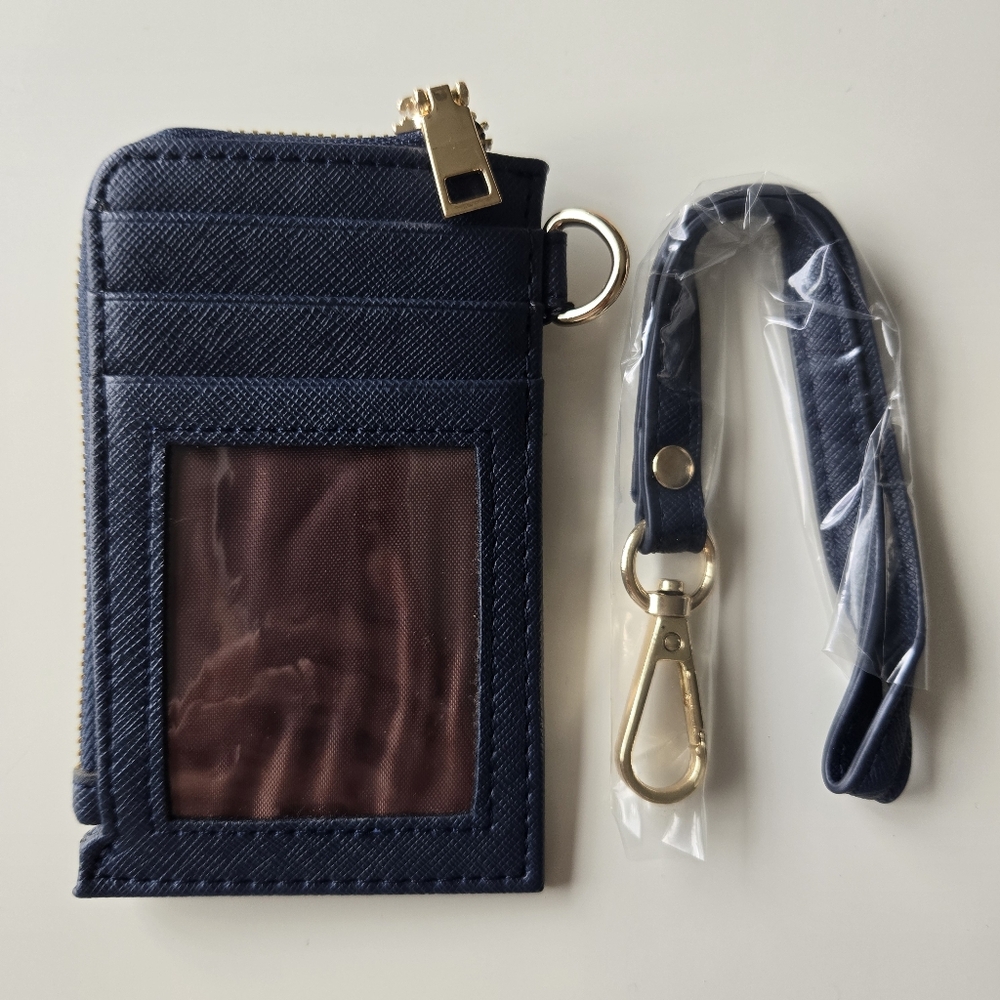 Lionel Navy Blue Slim Card Holder & Zip Wallet - Picture 8 of 10